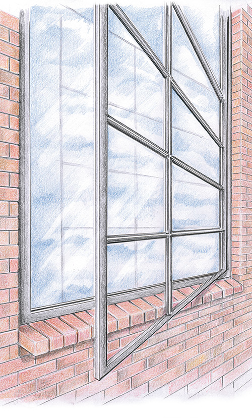 gezeichnetes Sprossenfenster - ein Produkt von ms Sprossenelemente GmbH
