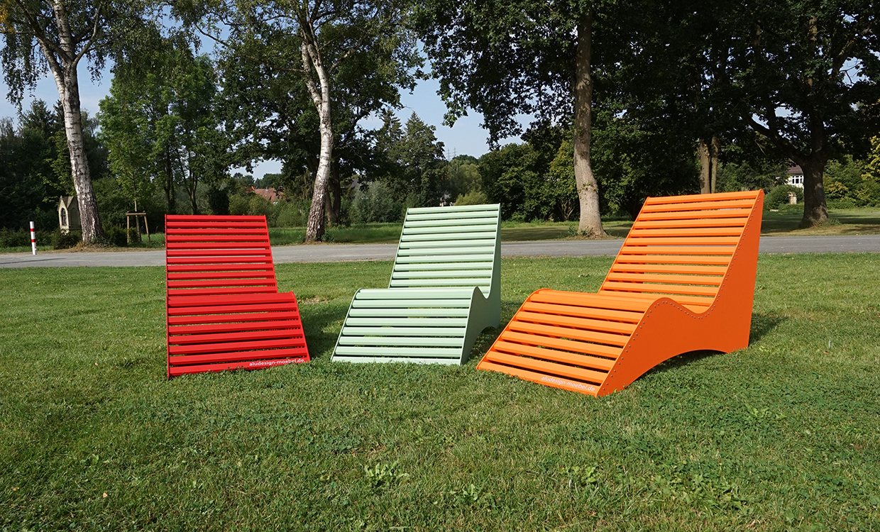Relaxliege aus Alu - Aluminiumgartenmoebel in vielen Farben