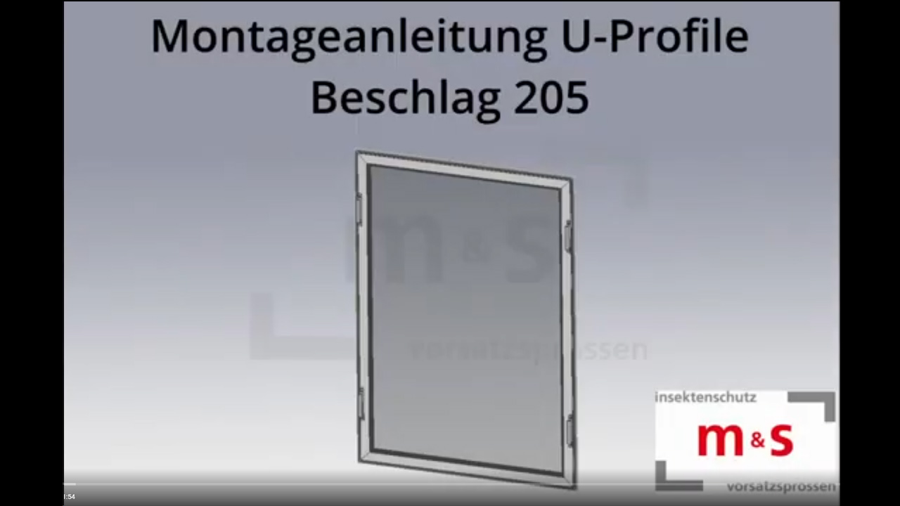 Montageanleitung U Profile Beschlag 205 Insektenschutz Rahmen