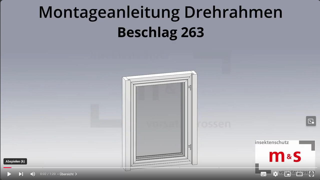 ms Beschlag 263 fuer Fliegengitterdrehrahmen