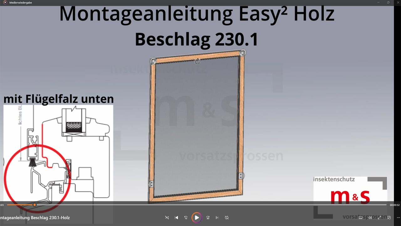 Montagevideo ms Easy² Holz Beschlag 230
